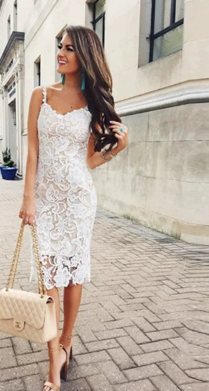 ZARA Summer Embroidered Lace Straps Bodycon Pencil Midi Dress - Picture 2 of 6